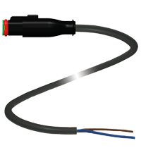 Pepperl+Fuchs DT2S-G-BK6M-PUR/0,75 Female cordset single-ended Deutsch socket straight, 2-pin, PUR cable black
