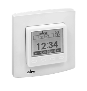 Alre HTRRUu210.021#21/7/V2 Room/underfloor temperature controller with timer, flush-mounted, alre frame, cover 50x50mm, pure white, gloss, remote sensor NTC2K for floor Turkiye