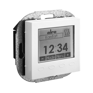 Alre HTRRUu210.021#57/V2 Room/underfloor temperature controller with timer, flush-mounted, cover 55x55mm, pearl white, gloss