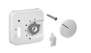 Alre JZ-035.200/BJ Cover set for room thermostat RTBSU-401062 / floor temperature controller RTERU, BUSCH-JAEGER Reflex SI/SI linear, pure white (similar RAL9010) gloss