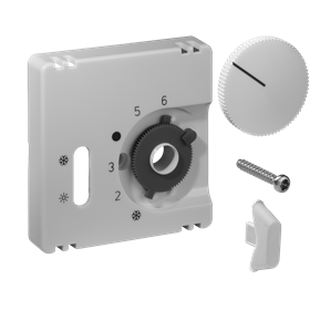 Alre JZ-037.120 Cover set for room thermostat RTBSU, 55×55, traffic/studio white (RAL9016), gloss