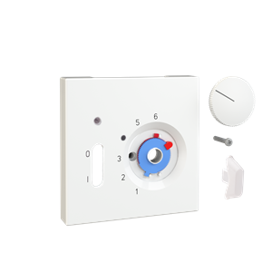 Alre JZ-035.400 Cover set for room thermostat RTBSU, 70×70 for JUNG LS / GIRA wide rocker switches, pure white (RAL 9010) gloss Turkiye