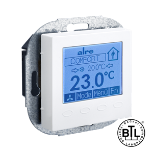 Alre KTRBUu217.456#59 BACnet room controller flush-mounted, 230V AC, cover 55x55mm, traffic/studio white, gloss Turkiye