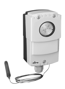 Alre JET-110 XF Capillary thermostat, wall mounting, -35…+30…°C, adjustable hysteresis 220K, internal setting, capillary length 18m