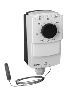 Alre JET-130 X Capillary thermostat, wall mounting, 40…100…°C, adjustable hysteresis 220K, external setting, capillary length 18m
