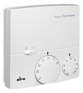 Alre RKDSB-171.000 Room hygrostat, surface-mounted, 24V AC or 230V AC, 10…35…°C, 30…100% rH, two-way contact