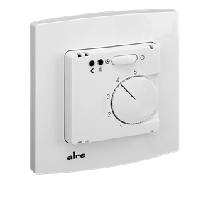 Alre FETR 101.715#21 Underfloor temperature controller with remote sensor, flush-mounted, 10-50…°C, alre frame, cover 50x50mm, pure white, gloss