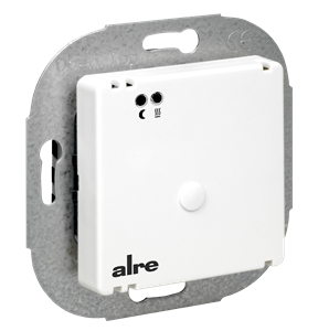 Alre FETR 101.700#07 Underfloor temperature controller with remote sensor, flush-mounted, 10-60…°C, cover 50x50mm, pure white, gloss, internal setting