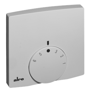 Alre RTBSB-201.000/08 Room thermostat, surface-mounted super flat, 5…30…°C, 230V AC, 2(1)A, NC contact, scale *…6