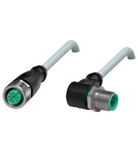 Pepperl+Fuchs V1-G-12M-PUR-ABG-V1-W Cordset M12 socket straight to M12 plug angled A-coded, 4-pin, PUR cable grey, shielded Turkiye