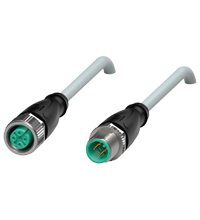 Pepperl+Fuchs V1-G-1M-PVC-V1-G Cordset M12 socket straight to M12 plug straight A-coded, 4-pin, PVC cable grey