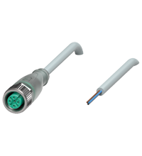 Pepperl+Fuchs V1-G-E2/E3-5M-PUR Female cordset single-ended M12 straight A-coded, LED 4-pin bridged, PUR cable 3-core grey