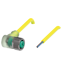 Pepperl+Fuchs V1-W-E2-YE5M-PVC-U Female cordset single-ended M12 angled A-coded, LED 3-pin, PVC cable yellow, UL approved Turkiye