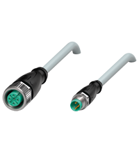 Pepperl+Fuchs V11-G-1M-PVC-V3-GM Cordset M12 socket straight to M8 plug straight A-coded, 3-pin, PVC cable grey