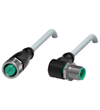 Pepperl+Fuchs V15-G-1,5M-PUR-V15-W Cordset M12 socket straight to M12 plug angled A-coded, 5-pin, PUR cable grey