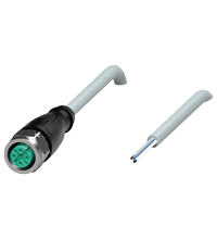 Pepperl+Fuchs V15-GV4A-30M-PUR Female cordset single-ended M12 straight stainless steel 14404, A-coded, 5-pin, PUR cable grey