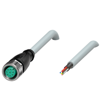 Pepperl+Fuchs V19-G-50M-PUR-ABG Female cordset single-ended M12 straight A-coded, 8-pin, PUR cable grey, shielded
