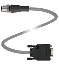 Pepperl+Fuchs V1S-G-0,15M-PUR-ABG-SUBD Adapter cable M12 plug straight A-coded 4-pin to Sub-D-plug straight 9-pin, PUR cable grey, shielded Turkiye