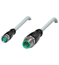 Pepperl+Fuchs V3-GM-10M-PUR-V11-G Cordset M8 socket straight to M12 plug straight A-coded, 3-pin, PUR cable grey