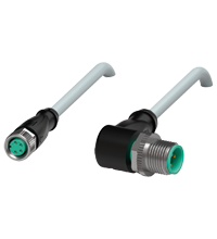 Pepperl+Fuchs V31-GM-2M-PVC-V11-W Cordset M8 socket straight A-coded 4-pin to M12 plug angled A-coded 3-pin, PVC cable grey Turkiye