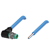 Pepperl+Fuchs V31S-W-N4-1M-PUR Male cordset single-ended M8 angled A-coded, 4-pin, PUR cable blue, NAMUR