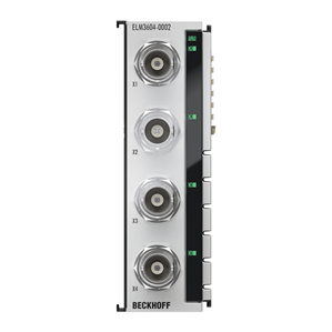 Beckhoff ELM3604-0002 EtherCAT Terminal, 4-channel analog input, IEPE/accelerometer, 24 bit, 20 ksps, BNC