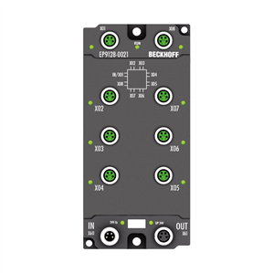 Beckhoff EP9128-0021 EtherCAT Box, 8-port junction, EtherCAT, 100 Mbit/s, 24 V DC, M8