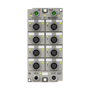Beckhoff ER1008-0022 EtherCAT Box, 8-channel digital input, 24 V DC, 3 ms, M12, zinc die-cast