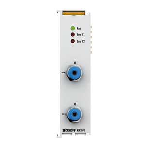 Beckhoff KM3702 Bus Terminal module, 2-channel analog input, relative pressure, 07500 hPa (0…+75 bar)