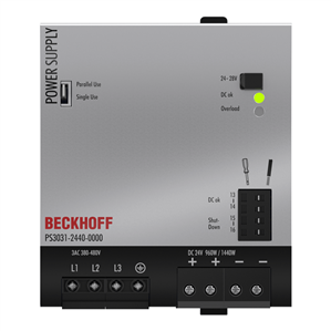 Beckhoff PS3031-2440-0000 Power supply PS3000; output: 24 V DC, 40 A; input: 3 AC 380…480 V, 3-phase Turkiye