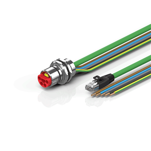 Beckhoff ZK7714-AX00-Axxx B23, ENP cable, PUR, 5 G 40 mm² + (1 x 4 x AWG22), drag chain suitable, key 2 (400 V AC)