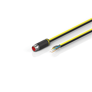 Beckhoff ZK7208-3400-Axxx B17, ENP cable, PUR, 5 G 15 mm² + (1 x 4 x AWG22), drag chain suitable, key 1 (2 x 24 V DC + PE)