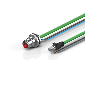 Beckhoff ZK7624-BU00-Axxx B17, ENP cable, PUR, 4 x 15 mm² + (1 x 4 x AWG22), drag chain suitable, key 2 (user-defined voltage)