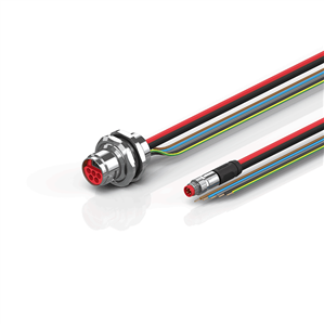 Beckhoff ZK7608-AV00-0xxx B17, ECP cable, PUR, 5 G 15 mm² + (1 x 4 x AWG22), drag chain suitable, key 2 (400 V AC)