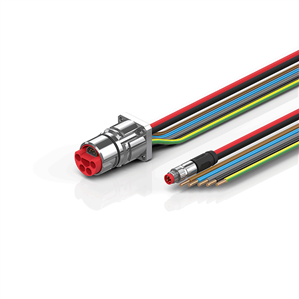 Beckhoff ZK7314-BX00-0xxx B23, ECP cable, PUR, 5 G 40 mm² + (1 x 4 x AWG22), drag chain suitable, key 1 (2 x 24 V DC + PE)