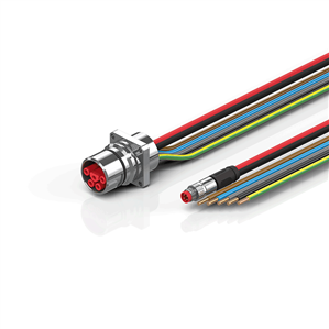 Beckhoff ZK7314-AS00-0xxx B23, ECP cable, PUR, 5 G 40 mm² + (1 x 4 x AWG22), drag chain suitable, key 1 (2 x 24 V DC + PE)