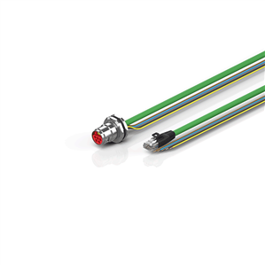 Beckhoff ZK7208-CB00-Axxx B17, ENP cable, PUR, 5 G 15 mm² + (1 x 4 x AWG22), drag chain suitable, key 1 (2 x 24 V DC + PE)