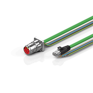Beckhoff ZK7208-BX00-Axxx B17, ENP cable, PUR, 5 G 15 mm² + (1 x 4 x AWG22), drag chain suitable, key 1 (2 x 24 V DC + PE)