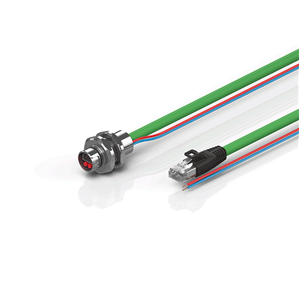 Beckhoff ZK7102-AE00-Axxx B12, ENP cable, PUR, 2 x 075 mm² + (1 x 4 x AWG22), drag chain suitable, key 1 (24 V DC)