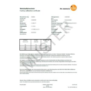 IFM Calibration certif. pressure basınç sensörleri için ISO kalibrasyon sertifikası