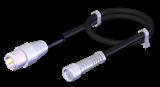 Euchner C-M08F03-02X025PU10,0-M12M04-099167 Connecting cable with 2 plug connectors M8 and M12, 10 m