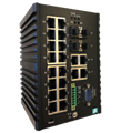 Pepperl+Fuchs ICRL-M-16RJ45/4CP-G-DIN Ethernet managed gigabit switch with 20 RJ45 ports with 4 shared SFP ports