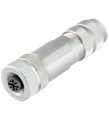 Pepperl+Fuchs V19-G-ABG-PG9 Female connector M12 straight A-coded 8-pin, for cable diameter 5 - 8 mm, shielded, field-attachable