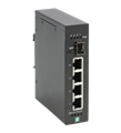 Pepperl+Fuchs ICRL-U-4RJ45/SFP-PoE-G-DIN Ethernet unmanaged PoE switch with 4 RJ45 gigabit ports, one gigabit SFP slot and fault alarm