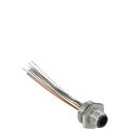 Pizzato VF CNM12MM-L16 M12 metallic male wired connector, 12 poles, for M20x1,5 threads, cable length 16 cm