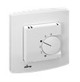 Alre RTBSU-401.086#21 Room thermostat, flush-mounted, 230V AC, NC contact, 3000W, alre frame, cover 50x50mm, pure white, gloss