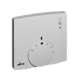 Alre RTBSB-201.065/02 Room thermostat, surface-mounted super flat, 5…30…°C, 230V AC, 2(1)A, two-way contact, heating/cooling switch, scale *…6