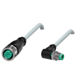 Pepperl+Fuchs V1-G-1M-PUR-V31-WM Cordset M8 socket straight to M12 plug angled A-coded, 4-pin, PUR cable grey