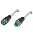 Pepperl+Fuchs V1-G-40M-PUR-ABG-V1-G Cordset M12 socket straight to M12 plug straight A-coded, 4-pin, PUR cable grey, shielded