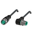 Pepperl+Fuchs V1-G-BK10M-PVC-U-V1-W Cordset M12 socket straight to M12 plug angled A-coded, 4-pin, PVC cable black, UL approved